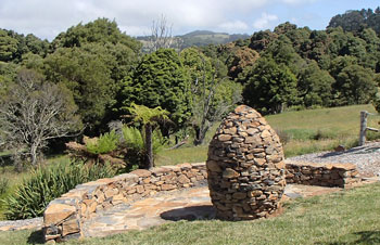 Basalt stone cairn