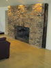 Basalt drystone appearance stone fireplace
